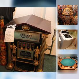 MaxSold Auction: This online auction features outdoor furniture, outdoor fountain, native American pottery, dishware and glassware, small kitchen appliances, artwork, decorative eggs and much more.