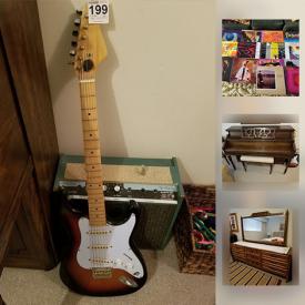 MaxSold Auction: This online auction features MUSICAL INSTRUMENTS: Cable Piano Co. upright apartment size piano and upholstered bench, De Loren electric guitar and HI Fidelity amp. ELECTRONICS: Audio components; Simplicity portable air conditioner; NIB Roomba "Scheduler". VINTAGE: Mauthe pendulum wall clock. COLLECTIBLE: Record collection; perfume bottles; cobalt blue Limoges box; Swarovski and Princess House glass figures as well as porcelain figurines. ART: Limited edition, signed Micheal Duncan prints. China: W. German and Japanese tea sets and much more!