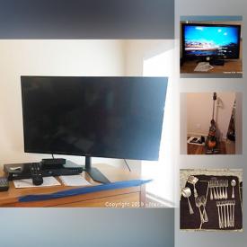 MaxSold Auction: This online auction features a flat screen TV, fishing tackle, speakers, fishing rods, wall art, lamps, magazines, books, shelving, CDs, DVDs, vacuum, glassware and much more.