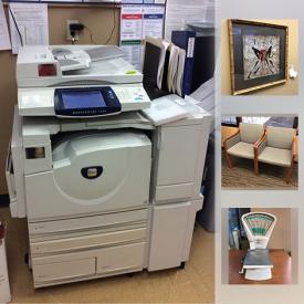 MaxSold Auction: This online auction features wall art, books, shelving, plants, printer, telephone system, computer monitor, photo copier, bookcases, office supplies and much more.