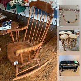 MaxSold Auction: This online auction features dishware, books, jewelry, musical instruments, printer, audio equipment, glassware, camera, toys, outdoor furniture, tools, bicycles, doll houses and much more.