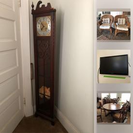 MaxSold Auction: This online auction features mirrors, glassware, wall art, office supplies, lamps, grandmother clock, flat screen TV, ladders, computer equipment, books, shelving, air conditioner, antenna and much more.