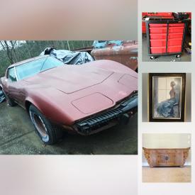 MaxSold Auction: This online auction features Side Buffet, Pegasus Worx Bench, Side Chair, Japanese Bath Bowl, Antique Singer Sewing Machine, Entry Chest, Framed Print On Canvas, prints, Side Buffet, Rubbermaid Rolling Tool Box, 1976 Corvette, 1955 Chevrolet and much more!