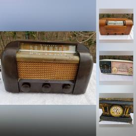 MaxSold Auction: This online auction features VINTAGE: Radios - Philco, Admiral, Sentinel, Standard, Stewart Warner, Hoffman, Motorola, Silvertone, General Electric, RCA Victor and more! ANTIQUE AND VINTAGE CLOCKS. 45 records. Diecast and AMT ERTL cars. VINTAGE: Car radio's and parts and much more!