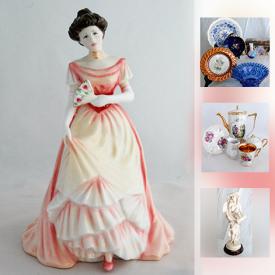 MaxSold Auction: This online auction features COLLECTIBLE: Royal Doulton figurines, many signed by Micheal Doulton as well as Lladro, Royal Dux; Loons/birds; animals. JEWELRY: Austrian crystal, American Tungsten and sterling rings, semi-precious stones in sterling or 10K yellow gold settings - earrings, necklaces, bracelets; cufflinks and tie clips. A curated mix of glass and china pieces. and much more!