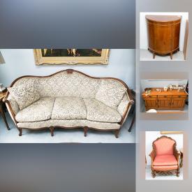 MaxSold Auction: This online auction features Royal Crown Derby China, Down Filled sofa, Coalport China, Royal Doulton china, Sterling Silver, Imperial Loyalist furniture, Baccarat Glasses, down filled sofa, down filled chair, Dresden China and much more!