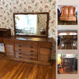 MaxSold Auction: This online auction features Vintage Dropleaf Work , Sylvania TV, Maple Drop Leaf Table, Loveseat, Ethan Allen Baumritter Dresser, Chair, Keurig Coffee Maker, Wood Rocking Chair, Pro Form Treadmill and much more!