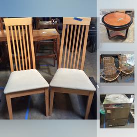 MaxSold Auction: This online auction features dining chairs, wall art, mirrors, flat screen TV, dishwasher, tools, pottery, rugs, glassware, meat slicers and much more.