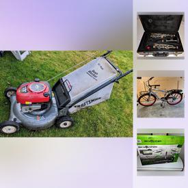 MaxSold Auction: This online auction features Craftsman Lawnmower, Karcher presser washer, gas weed wacker, French ivory, drone, telescope, vintage train set, hockey cards, cruiser bike, Violin, Easy Bake Oven and much more!