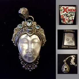 MaxSold Auction: This online auction features JEWELRY: Sterling silver, lots of Southwestern themed pendants including Zuni and Navajo made pieces - necklaces, rings; Tennis bracelets and a large selection of non-working mens' and ladies watches. COLLECTIBLE: Large Zippo lighter collection; cars; dolls- Madame Alexander and Shirley Temple. Reproduction tin signs. Tools and much more!