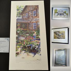 MaxSold Auction: This online auction features Limited edition prints including Oswald Schenk "Business on Water" , Anne Cote "New Sunglasses" , Laura Berry "Country Garden", Robert Bateman "Gamble's Quail Pair", Robert Bateman "House Finch and Yucca", A. J. Casson "Snow Flurries" Group of Seven, A. J. Casson "Crescendo" Group of Seven and much more!