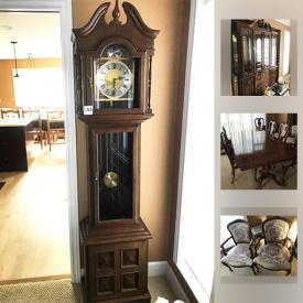 MaxSold Auction: This online auction features Grandfather Clock, Buffet and Hutch, Sony turntable, Dining Table, Vintage Chairs, Entertainment Unit, Desk, Framed and glass poster of USS Enterprise and much more!