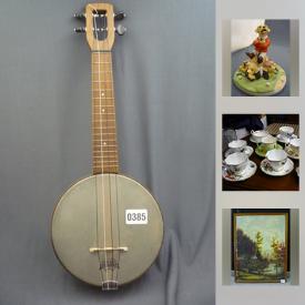 MaxSold Auction: This online auction features CHINA: Royal Worchester "Evesham" cookware, Tea pots, many teacup sets; assorted Royal Albert, Aynsley, Spode, Crown Ducal pieces and more! CRYSTAL/GLASS: Waterford stemware; Swarovski rooster; carnival bowl. ART: Maritime, Disney serigraph, carved soapstone pieces. MUSICAL INSTRUMENTS: Lanikai ukelele, Remo banjo. ELECTRONICS. COLLECTIBLE: Goebel, large collection Robert Harrop figurines; Bellek; vintage records; antique books and much more!