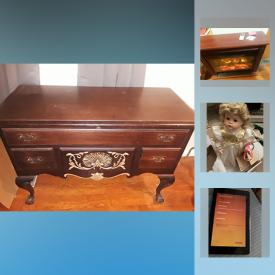 MaxSold Auction: This online auction features Electric Fire Place, dolls, Amazon Kindle Fire 7th Generation, TV stand Entertainment, Harry Potter Books, Prom Dress, Picture, Chairs, Hope Chest and much more!