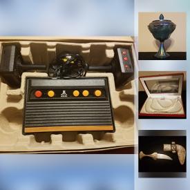 MaxSold Auction: This online auction features COLLECTIBLE: Sports cards; proof sets; stamps; Cabbage Patch dolls; postcards; LP's; Carnival glass candy dish. JEWELRY: Cultured pearls with sterling clasp. 10K gold stud heart earrings, 14K gold ring with pink stones. VINTAGE: Atari console and much more!