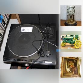 MaxSold Auction: This online auction features exercise machines, figurines, costume jewelry, board games, books, records, wall art, CDs, crystal, lamps, rugs and much more.