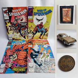 MaxSold Auction: This online auction features Marvel Comics Web Of Spider Man, 1989 Canada Silver Mackenzie River Dollar Coin, Star Wars Dark Horse Comics 1st issue, Star Wars Princess Leia Action Figure, Sterling Silver Abalone Bracelet, 2012 Alex Ovechkin Special Numbered Hockey card 021/199, 1990-91 Score Jaromir Jagr Rookie Card, Busch Beer Bottle Fishing Lure, Franklin Mint Die Cast 1960s Studebaker and much more!