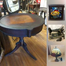 MaxSold Auction: This online auction features VINTAGE: Checkboard; Shell, England ceramic pot; wooden tool caddy; washboard; kitchen items; Gripstand bowl; suitcases; Pyrex; Rockford sewing machine; Brownie camera; Oak swivel office chair and more! COLLECTIBLE: Pokemon; Canadian pottery; kewpie doll; Wolf carving; ephemera and much more!