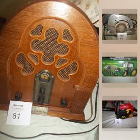 MaxSold Auction: This online auction features John Deere Metal Box, Lenox China, Signed Dukes of Hazzard Picture, George Forman grill, Makita Recipro saw, 14k Italy bracelet, Baseball and Hockey Cards, Sterling Silver Jewelry, M&M phone, Homwlite Chain saw and much more!