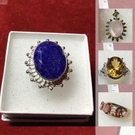 MaxSold Auction: This online auction features JEWELRY: Diamond and Garnet 14k yellow gold ring. Many sets - Blue topaz and CZ .925 earrings, pendant and ring set. Pink Tourmaline ring and earrings. Pearl sets. Lapis lazuli and pearl necklace. And Sapphire, Ruby, Apatite, Diopside and much more!