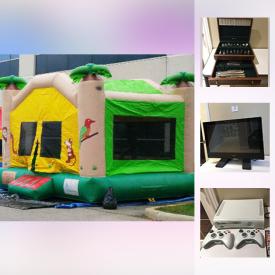 MaxSold Auction: This online auction features TROPICAL THEMED COMMERCIAL GRADE INFLATABLE BOUNCY CASTLE. NEW Makita air compressor. Xbox 360 console, 2 controllers, hook ups and a Grand Theft Auto 5 game. Dept 56 collectibles and much more!