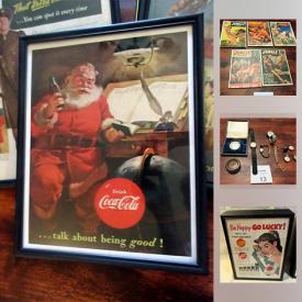 MaxSold Auction: This online auction features an American Protective League badge, Coca-Cola collectibles, board games, collector plates, trading cards and much more!