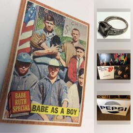 MaxSold Auction: This online auction features collectibles including 1962 Topps Babe Ruth Baseball Card, 1859 Canada One Cent Large Penny Coin, Lincoln The Pioneer Boy and How he Became President, Antique Marple's Sons Wood Plane, Antique Underwood Typewriter, Old Tin Sign Soda Sign, comics, Ring, Rolling Stones Record Lp and much more!