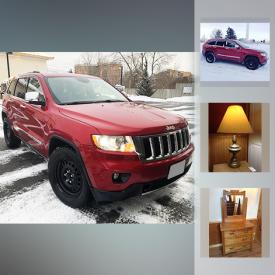 MaxSold Auction: This online auction features a 2011 Jeep Grand Cherokee. FURNITURE: Eastlake style dresser with tilt mirror; electric recliner sofa. APPLIANCES: Amana fridge, Whirlpool stove, Maytag washer, Kenmore dryer. JEWELRY: 18K gold ring, 10K gold pieces, sterling silver, Opal set. Yard and Garden. Garage items and much more!