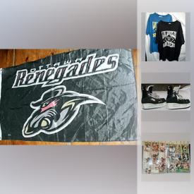 MaxSold Auction: This online auction features sports shirts and caps including Minnesota Vikings, Miami, Los Angels Raiders, New England Patriots, Montreal Canadians Jerseys, San Jose Sharks t-shirt, Toronto Blue Jays, Autographed Hockey Jerseys and much more!