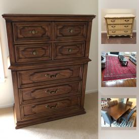 MaxSold Auction: This online auction features a flat screen TV, lamps, wall art, rugs, glassware, books, costume jewelry, shelving, toys, beds and much more.