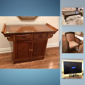 MaxSold Auction: This online auction features Side Table, Coffee Table, Armchair, Solid Brass Elephant, Asian Screen, Asian cabinet, Sony TV, Artist Proof, Lithograph, Decorative Print and much more!