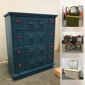 MaxSold Auction: This online auction features Dresser, Bistro Table & Chairs, Antique "clerks' desk", Duncan Phyfe vintage table, Rocking Horse, Pressed Back Chairs, MCM Dresser, Chess Table with Stools, MCM Cabinet and much more!