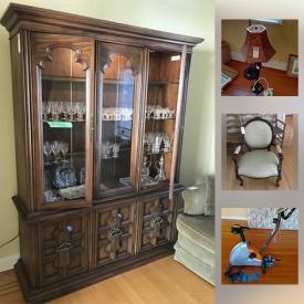 MaxSold Auction: This online auction features Victoriaville Furniture Dresser, Sports Equipment, Camping Equipment, Sid Dickens decorative wall tiles, Antique wood chair, rug, Wood cabinet, Patio Chairs, 58 inch Samsung TV, Antique Plow, Futon and much more!