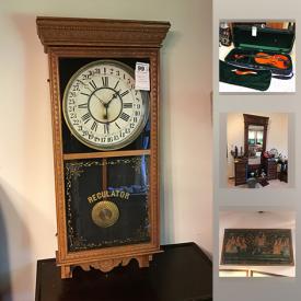 MaxSold Auction: This online auction features a vintage gentlemans dresser. ASIAN: Furniture, art, decor, wooden carved figures, tea sets and more! COLLECTIBLE: GLASS - Paperweights, perfume bottles; animal figurines; vintage beaded bags; jewelry. Musical Instruments: Violin, drums and much more!