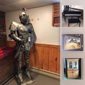 MaxSold Auction: This online auction features Vintage Wooden Dresser, Dry Sink, Samsung Flatscreen TV, sofa, Rustic Wooden Cabinet, Bed, Dirt Devil Vacuum, Carpet, Barrel Table Cheese Box, piano, Trunk, Chandeliers and much more!