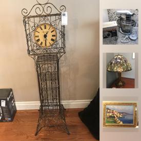 MaxSold Auction: This online auction features a TV, Rougier coffee table, art, glassware, Christmas decor, plastic outdoor items, wall clock, napkin rings, Waterford candelabra, cutlery, plates, vanity items, kitchen items, small kitchen appliances, Kitchenaid mixer, sofa table, area rug, valances, track lighting, books, humidifier and much more!