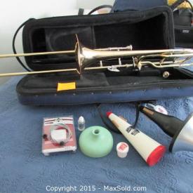 MaxSold Auction: If you are a music maker this auction would be for you. Two trombones, electronic keyboard and a saxophone are only a few of the items sold in this Littleton Downsizing Auction on MaxSold.