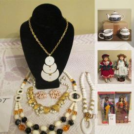 MaxSold Auction: This online auction features porcelain dolls, costume jewelry, collectors items, CDs, books, comics, glassware, antique tools, Beanie Babies, Barbie accessories, figures and much more.