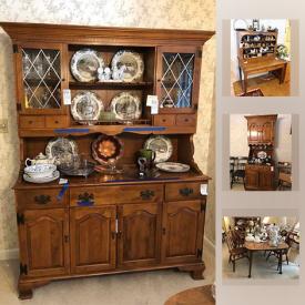 MaxSold Auction: This online auctions features Antique Dry Sink, Copper Boiler, Seth Thomas Bracket Clock, Large Embellished Oriental Screen, Saddle Makers Bench, Friendly Village Johnson Bros China, Large Assortment of Antique Collectibles, Maple Bedroom Set, Wicker Furniture, Display Cabinets, Hats, Large Persian Carpet and much more!