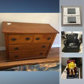 MaxSold Auction: This online auction features Antique Oak Dresser, Bakers Rack, Ceramic Pitcher And Basin, McCleans Magazine Pierre Elliott Trudeau on the cover dated October 9 2000, McCleans magazine Princess Diana on cover dated September 15 1997, Mickey Mouse Clocks, Nintendo DS Game Player, M And M Plastic Figurine and much more!