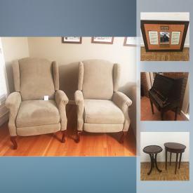 MaxSold Auction: This online auction features Accent Chairs, Antique Desk 1880s, Dominique Wilkins Signed Basketball, Noritake China White, Dominique Wilkins Signed Basketball And Picture, Abraham Lincoln tribute framed, Asia art and much more!