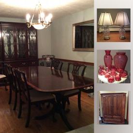 MaxSold Auction: This online auction features Crystal Lamps, Teak veneer table, Antique Limoges, Onyx Desk Blotter, Cranberry Glass, Steiff Bears, Waterford Ginger Jar Lamps and much more!