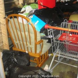MaxSold Auction: This auction features 6 Storage Lockers. 

Lamp, 7 tubs, lots of boxes, holiday decorations, shower seat, sound system, stuffed animals, house hold items, full tubs, luggage, art, military cloths, books, computer desk, kitchen supplies, Glider rocker, computer desk, high chair, shelf unit, very large TV, computer monitor, Black futon, black leather love seat, dresser, stools, skate board, floor lamp and more. 

This unit may or may not contain items of significant value. The boxes in the unit may or may not contain the items listed on the labels of said boxes.
