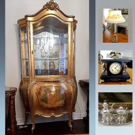 MaxSold Auction: This online auction features Mantel Clock, Silver Plate Tea/coffee Set, Sewing Machine, Royal Albert Tea Set, Rosenthal China, Limoges Dessert Set, Oil Painting, Royal Copenhagen Cups & Saucers, Sterling Silver, Shelley china, Antique Singer Hand Crank Sewing Machine, Wood Butter Churn and much more!