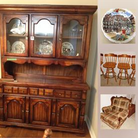 MaxSold Auction: This online auction features Electrohome Stereo, LPs, Dolls, Dining Room Table, Punch Bowl, Decanters, Dining Room Chairs, Maple server, Sadler tea pot, Fireplace Set, End Tables, Wall Unit, Bed, Blue Mountain Pottery and much more!