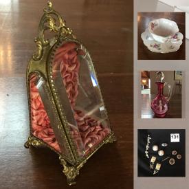 MaxSold Auction: This online auction features sterling silver jewelry, costume jewelry, jewelry with semi-precious stones, flatware, cranberry glass, pocket watch display case collectibles and much more!