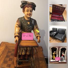 MaxSold Auction: This online auction features Arms Chairs, Vintage Fishing Lures, Disney telephone, Cutlery Set, Luggages, Royal Doulton Figurines, Vintage Wood Mask, Vintage Art Deco Design Table Lamp, Vintage Wood Shelves, European lady wine bottle holder rack, Vintage 1968 Walking Doll, Charles Chaplin Print, ANCHORS and much more!