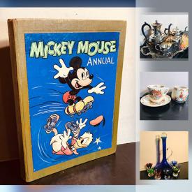 MaxSold Auction: This online auction features collectibles including USA Silver Half Dollars, Rolling Stones Photo Postcard, Vintage No Feet Pez, Shirley Temple Memorabilia, 1949 Mickey Mouse Annual, Waterford Decanter, Royal Doulton Toby Jugs, Vintage Royal Doulton Bunnykins, Baccarat Dragon, Teen Head Vase, Delft Vase Holland and much more!