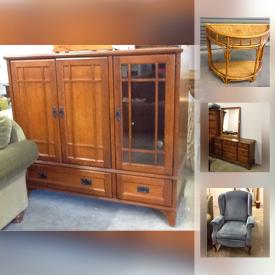 MaxSold Auction: This online auction features Wicker Display Stand, Entertainment Hutch, Wooden Storage Units, Display Cabinet, Wicker Outdoor Patio Chairs, Pilates Performers, Wooden Coffee Table and much more!