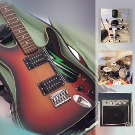 MaxSold Auction: This online auction features MUSICAL INSTRUMENTS: Garson electric guitar and First Act amplifier; Gretsch drum set. EXERCISE EQUIPMENT: Magnum 362 weight bench, barbell and weights, Ab lounger 2, Weslo body shop machine. ELECTRONIC: Wii Nintendo and Guitar Hero; computer speakers and keyboard, V-tech. SPORTING EQUIPMENT: 3 bicycles - Boys Huffy, Magna Glacier men's, Mt Fury women's; baseball. Block lead crystal vase. Outdoor gazebo and much more.